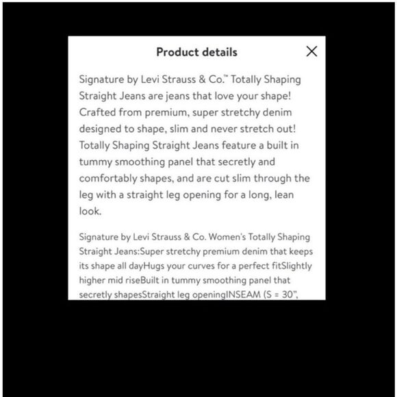 New Signature Levi’s Mid-Rise Totally Shaping Five Pocket Jeans Size 26S - Picture 10 of 12